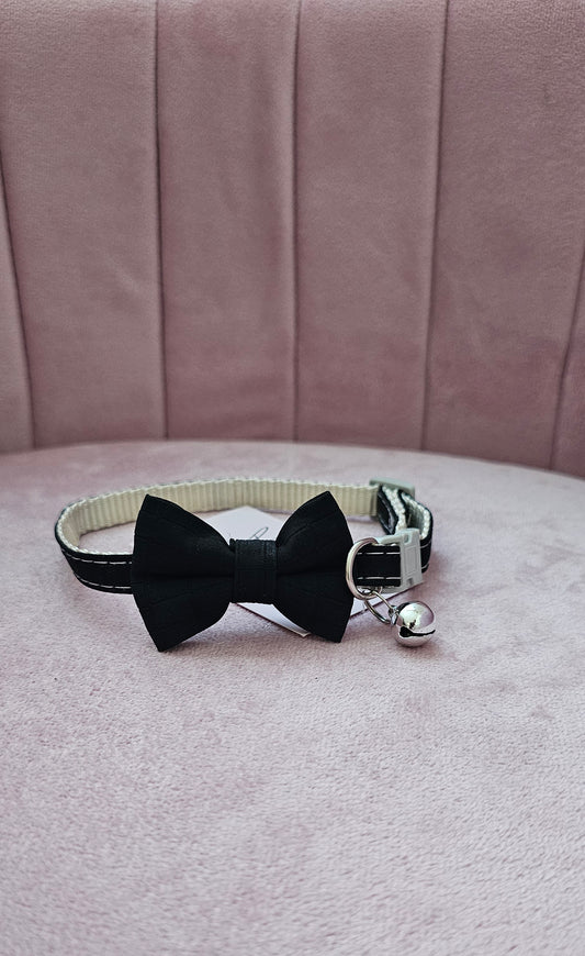 Black Bow Tie Collar with Bell