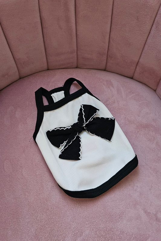 Black and white strap dress